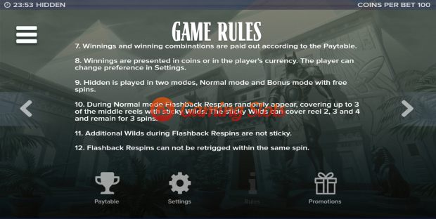 Game Rules for Hidden slot from Elk Studios