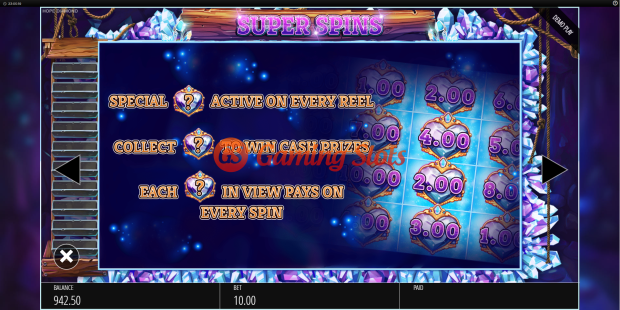 Pay Table for Hope Diamond slot from BluePrint Gaming