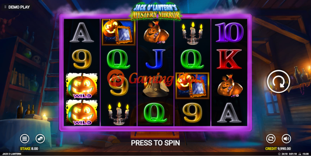 Base Game for Jack o'Lantern's Mystery Mirrors slot from BluePrint Gaming
