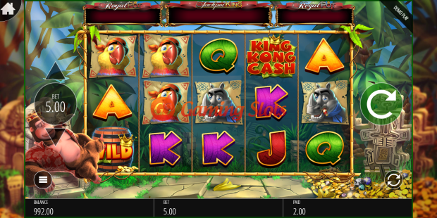 Base Game for King Kong Cash Jackpot King slot from BluePrint Gaming