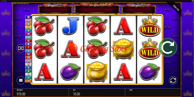 Base Game for King Spin Deluxe slot from BluePrint Gaming