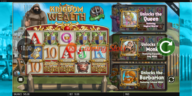 Base Game for Kingdom of Wealth slot from BluePrint Gaming
