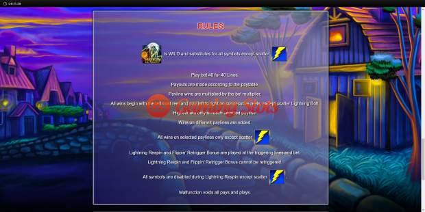Game Rules for Lightning Horseman slot from Lightning Box Games
