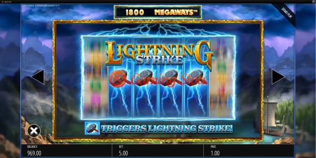 Pay Table for Lightning Strike Megaways slot from BluePrint Gaming