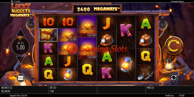 Base Game for Lucky Nuggets Megaways slot from BluePrint Gaming