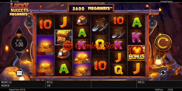Base Game for Lucky Nuggets Megaways slot from BluePrint Gaming