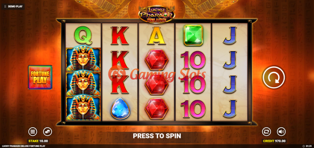 Base Game for Lucky Pharaoh Deluxe Fortune Play slot from BluePrint Gaming