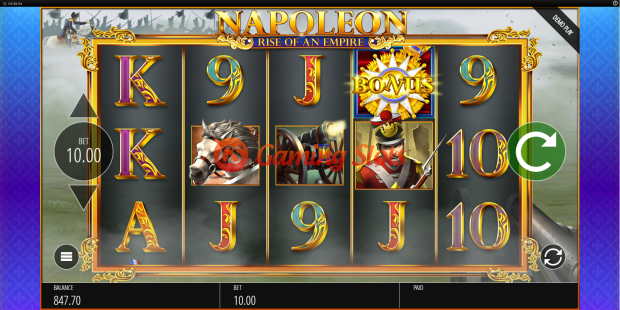 Base Game for Napoleon: Rise of an Empire slot from BluePrint Gaming
