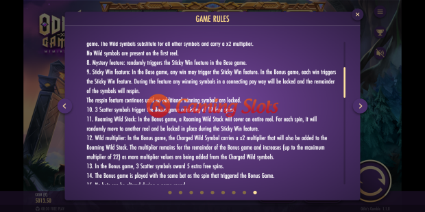 Game Rules for Odins Gamble slot from Thunderkick