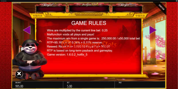 Game Rules for Paws of Fury slot from BluePrint Gaming