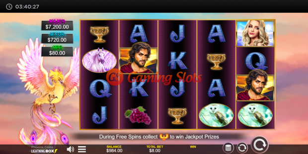 Base Game for Phoenix Coins slot from Lightning Box Games