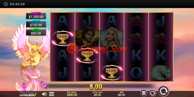 Base Game for Phoenix Coins slot from Lightning Box Games