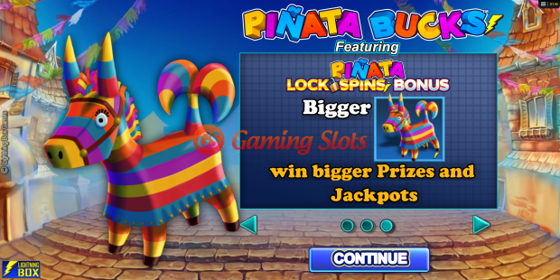 Game Intro for Pinata Bucks slot from Lightning Box Games