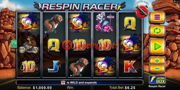 Base Game for Respin Racer slot from Lightning Box Games