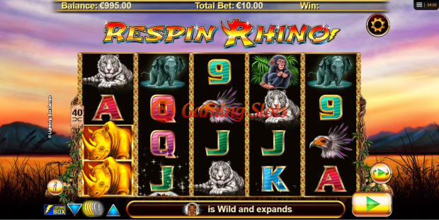 Base Game for Respin Rhino slot from Lightning Box Games