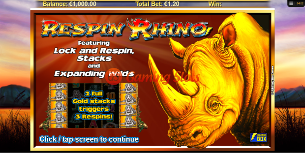 Game Intro for Respin Rhino slot from Lightning Box Games