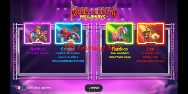 Game Intro for Rock the Reels Megaways slot from Iron Dog Studio