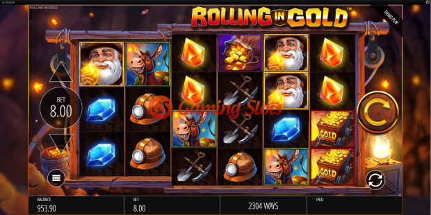 Base Game for Rolling in Gold slot from BluePrint Gaming