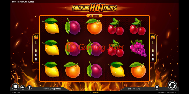 Smoking Hot Fruits 20 Lines slot base game by 1X2 Gaming