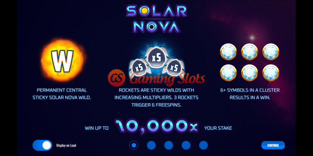 Game Intro for Solar Nova slot from Iron Dog Studio