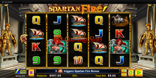 Base Game for Spartan Fire slot from Lightning Box Games