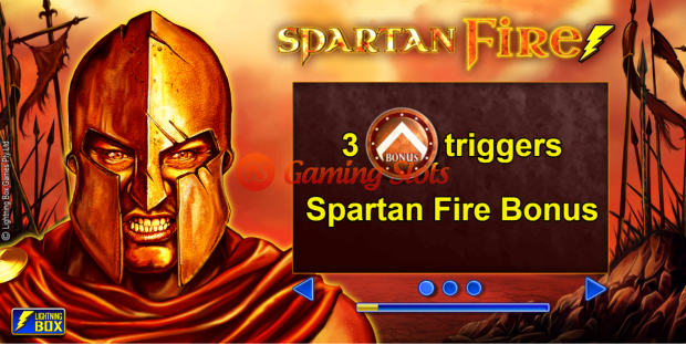 Game Intro for Spartan Fire slot from Lightning Box Games
