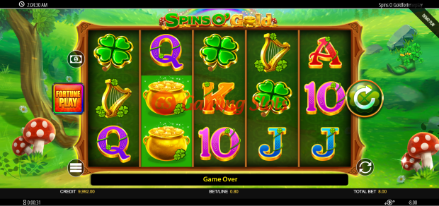 Base Game for Spins O' Gold slot from BluePrint Gaming