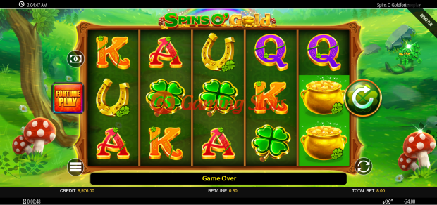 Base Game for Spins O' Gold slot from BluePrint Gaming
