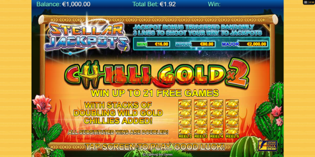 Game Intro for Stellar Jackpots with Chilli Gold x2 slot from Lightning Box Games
