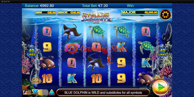 Base Game for Stellar Jackpots With Dolphin***(NO FREE PLAY) slot from Lightning Box Games