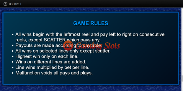 Game Rules for Stellar Jackpots With Dolphin***(NO FREE PLAY) slot from Lightning Box Games