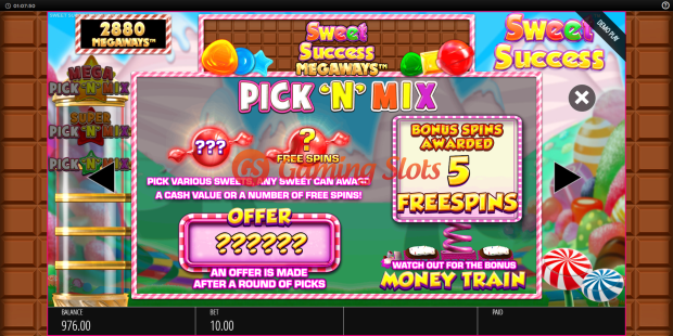 Pay Table for Sweet Success Megaways slot from BluePrint Gaming