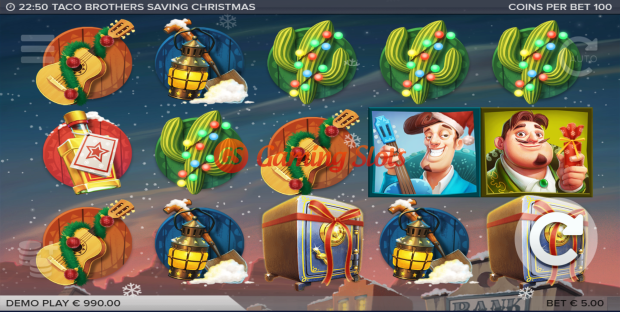 Base Game for Taco Brothers Saving Christmas slot from Elk Studios
