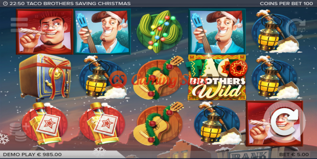 Base Game for Taco Brothers Saving Christmas slot from Elk Studios