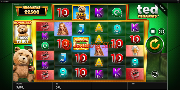 Base Game for Ted Megaways slot from BluePrint Gaming