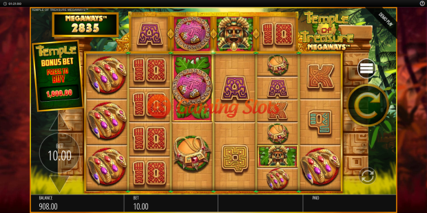Base Game for Temple of Treasure Megaways slot from BluePrint Gaming