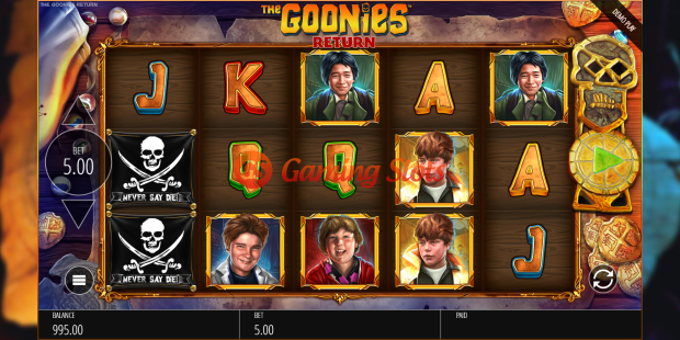 Base Game for The Goonies Return slot from BluePrint Gaming