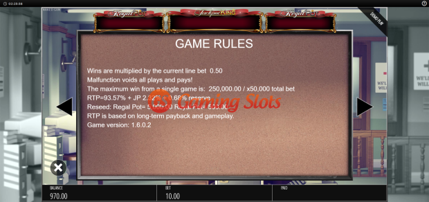 Game Rules for The Naked Gun slot from BluePrint Gaming