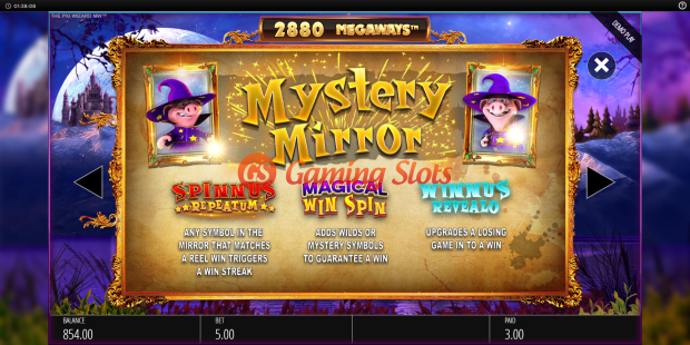 Pay Table for The Pig Wizard Megaways slot from BluePrint Gaming