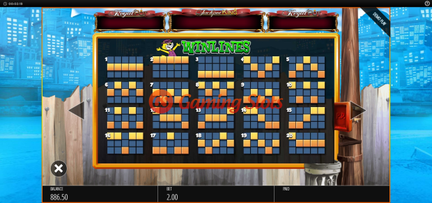 Pay Table for Top Cat slot from BluePrint Gaming