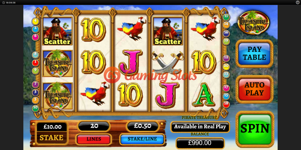 Base Game for Treasure Island slot from Inspired Gaming