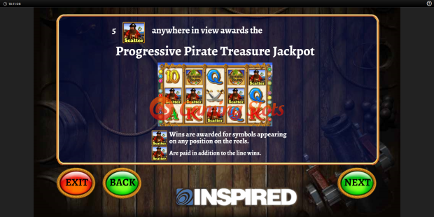 Game Rules for Treasure Island slot from Inspired Gaming