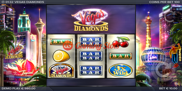 Base Game for Vegas Diamonds slot from Elk Studios