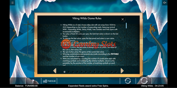 Game Rules for Viking Wilds slot from Iron Dog Studio