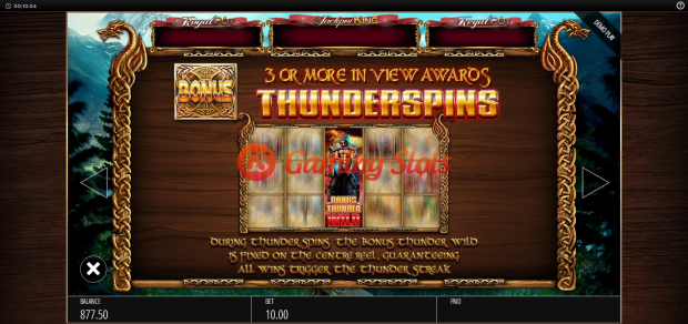 Pay Table for Vikings of Fortune slot from BluePrint Gaming
