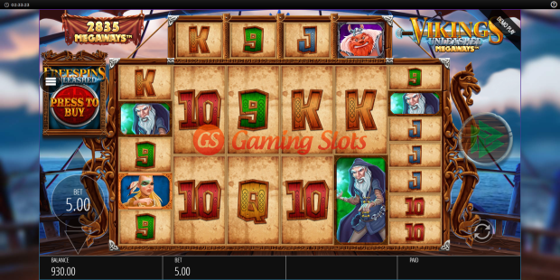 Base Game for Vikings Unleashed Megaways slot from BluePrint Gaming
