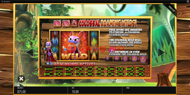 Pay Table for Wild Antics slot from BluePrint Gaming