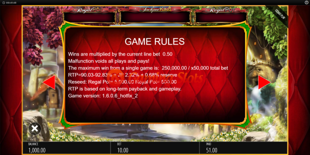 Game Rules for Wish Upon a Jackpot King slot from BluePrint Gaming