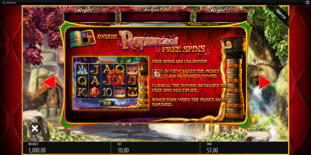 Pay Table for Wish Upon a Jackpot King slot from BluePrint Gaming