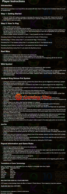 Game Rules for Wish Upon a Leprechaun slot from BluePrint Gaming
